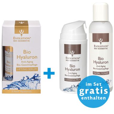 Bio Hyaluron Lifting Serum  50 ml inkl. Reinigungsset bestehend aus Hyaluron Facial Toner und Hyaluron Cleaning Milk