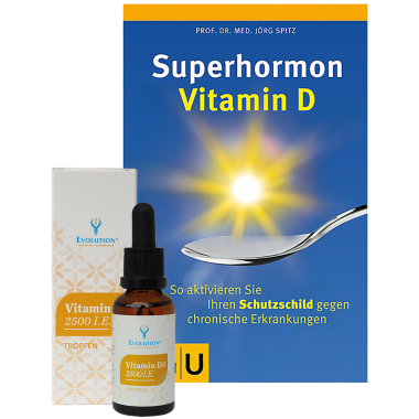 Superhormon Vitamin D Buch Prof. Dr. Med. Jörg Spitz,128 Seiten Vitamin D3 2.500 I.E. 15ml Tropfen