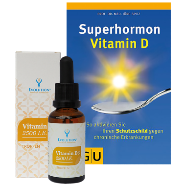 Superhormon Vitamin D Buch Prof. Dr. Med. Jörg Spitz,128 Seiten Vitamin D3 2.500 I.E. 30ml Tropfen